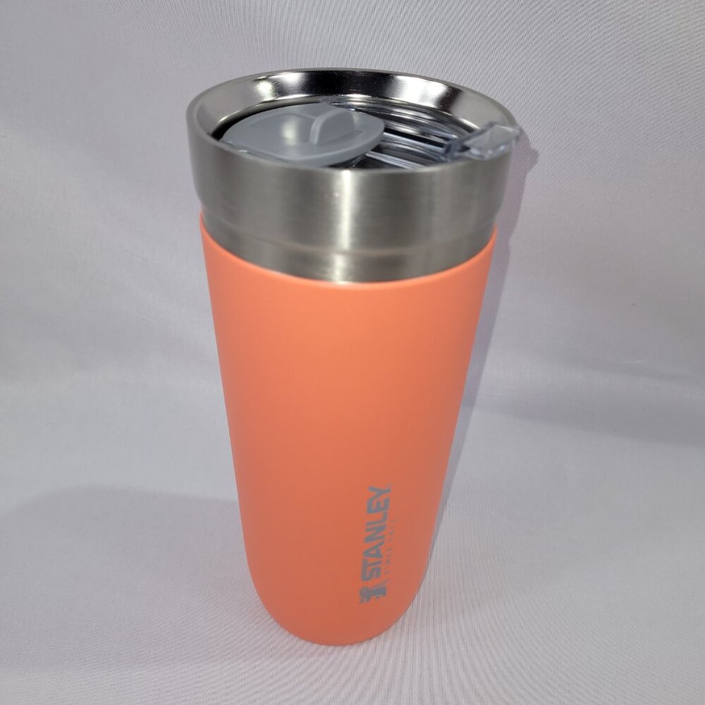 Stanley Cup 8" Coffee Travel Mug Pink Coral Hot Cold Plastic Carafe